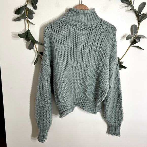 Light Green Mock Neck Sweater LAST CALL - Picture 5 of 5